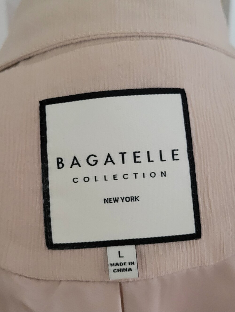 BAGATELLE Collection Beige Single Front Button Jacket Size Large - Picture 7 of 8